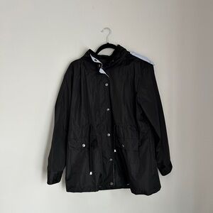 Brand New Black Hooded Rain Jacket